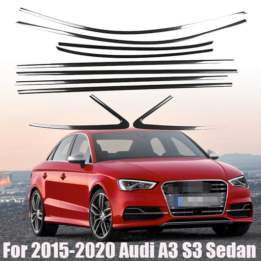 Stainless Black For 2015-2020 for Audi A3 S3 Sedan Car Window Trim Strip Cover Trim n