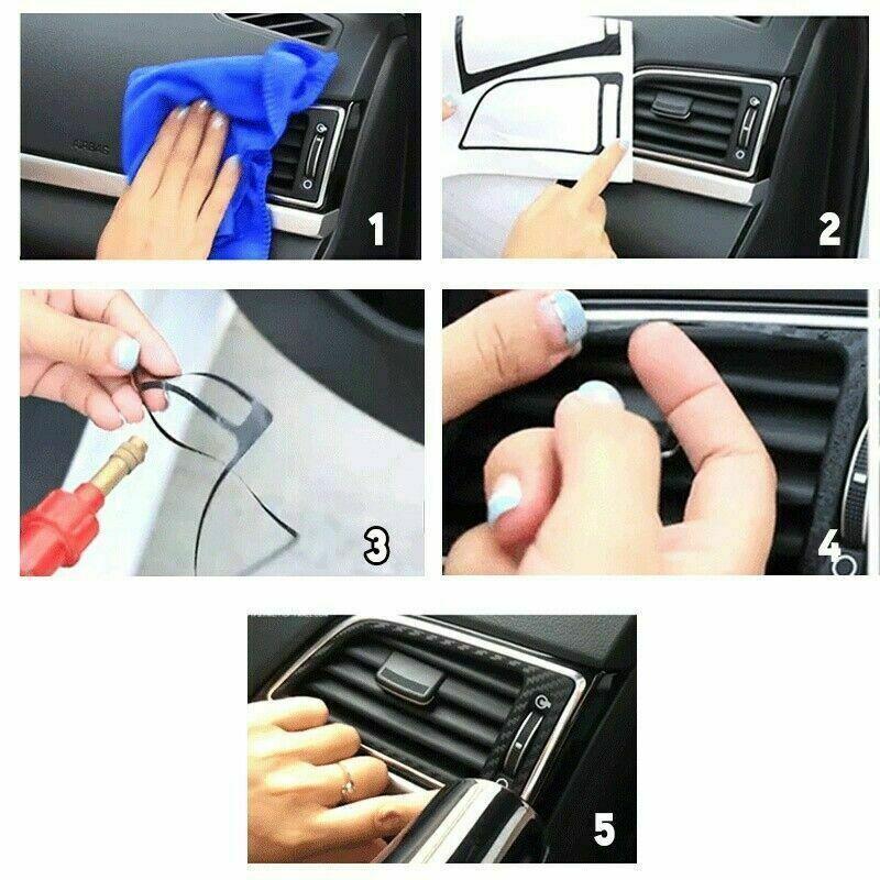 32Pcs Blue Interior Panel Stickers Decals Cover for Honda 10th for Civic 2016-2019 Q