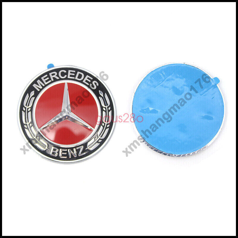 Front hood sticker badge AMG red and black flat Laurel wreath badge for Mercedes-Benz
