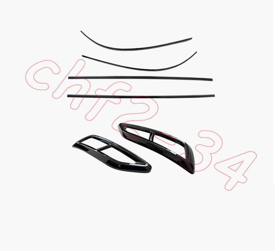 for VW for Tiguan 2022-2023 ABS Black Rear Bumper Strip Protector&Exhaust frame Trim n