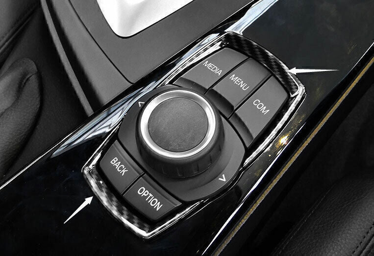 for BMW X1 X2 F48 2016-2022 Carbon Fiber Center Console Multimedia Frame Trim 2P