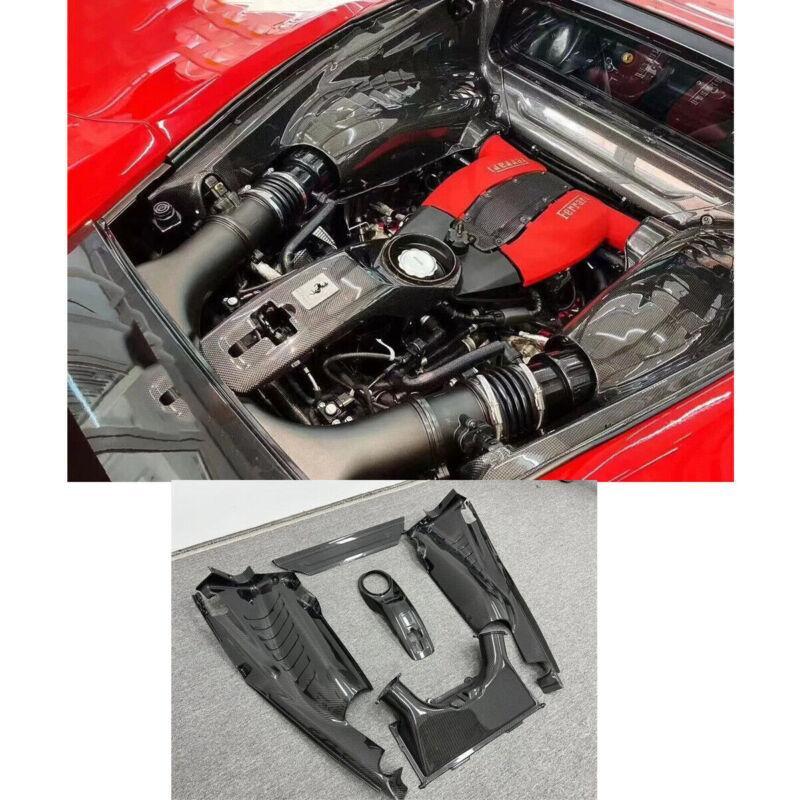 Dry carbon fiber is suitable for the interior engine cover panel of for Ferrari for 488 F8 SPIDR.