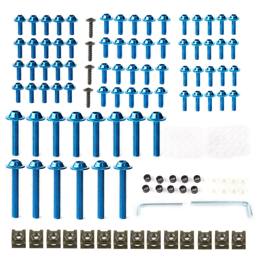 for Kawasaki ZX6R ZX-7R ZX9R ZX14 Fairing Bolt Kit Bodywork Screws BLUE