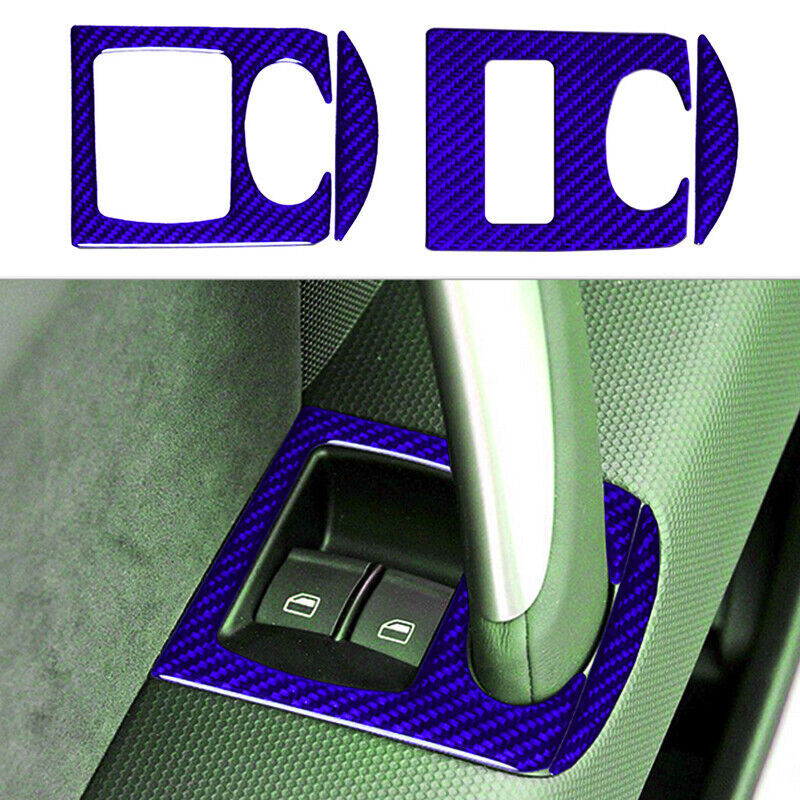 Real Carbon Fiber Car Window Switch Panel Cover Trim for Audi TT TTRS 2008-14