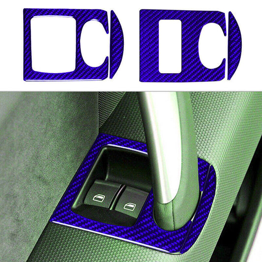 Real Carbon Fiber Car Window Switch Panel Cover Trim for Audi TT TTRS 2008-14