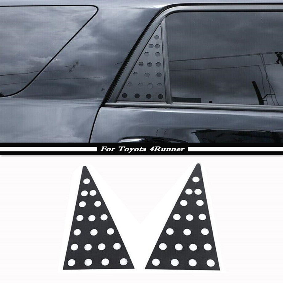 For 10-23 4Runner Black Aluminum Alloy C-pillar Triangle Glass Cover Trim v