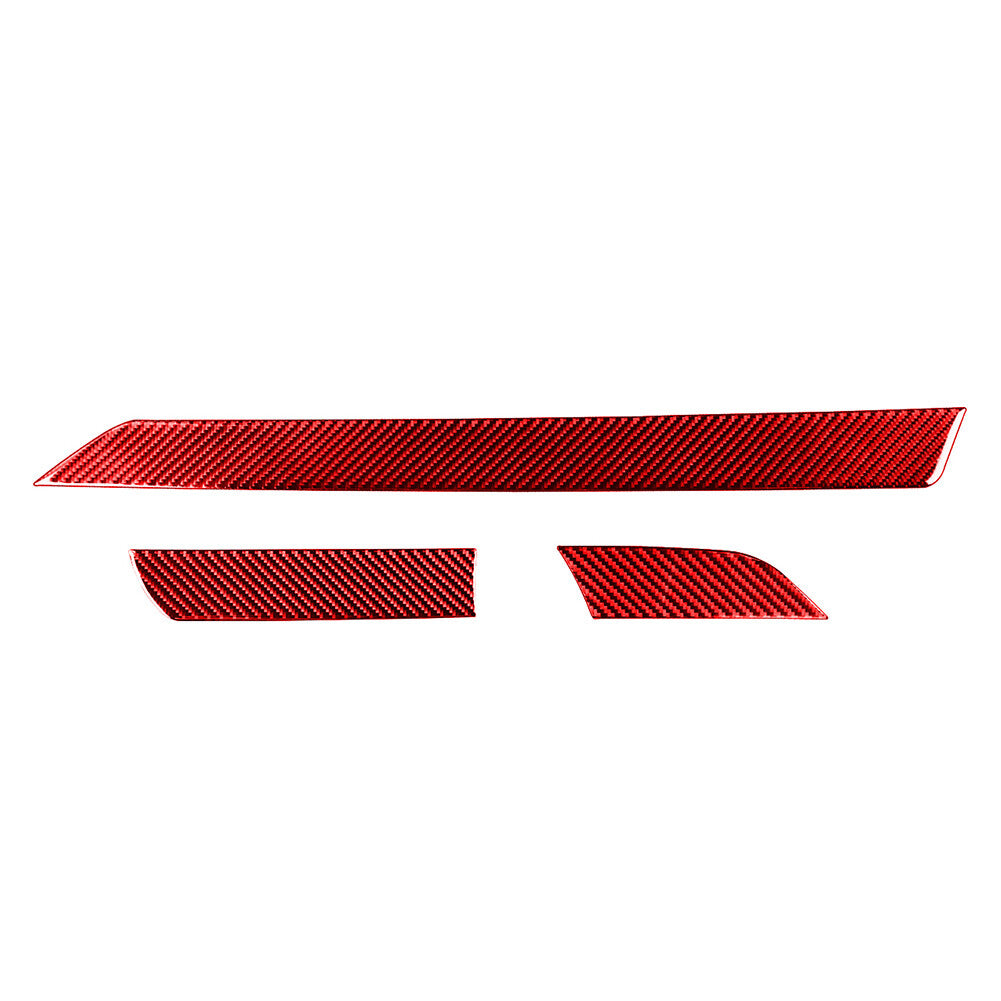 Dashboard Panel Cover Trim for Toyota Tundra 2014-2021 LHD Carbon Fiber Red 3PCS