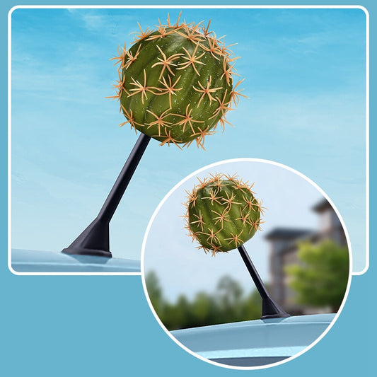 Funny Car Exterior Antenna Decor Cute Cactus Cartoon Doll Antenna Ball Decor