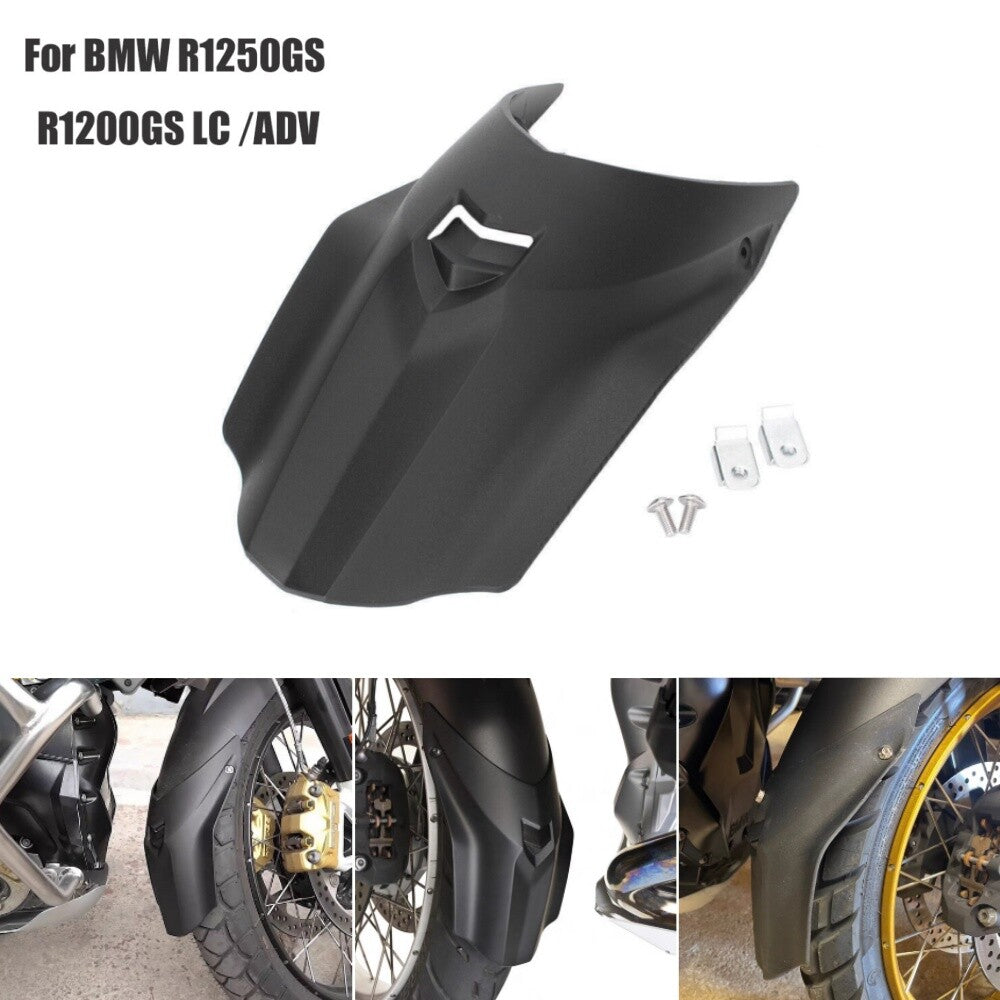 Black Front Fender Mudguard Extender Splash Guard for BMW R1200GS ADV 2014-2019