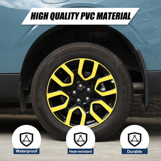 Yellow wheel, tire, and rim trim stickers for the Maverick 2022+ n