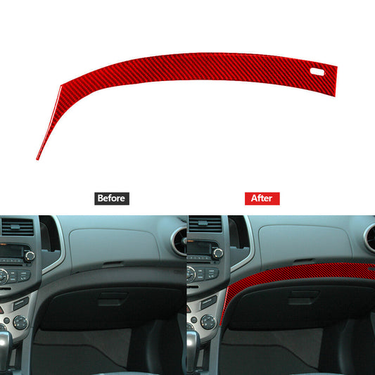 Red Carbon Fiber Passenger Side Console Trim Cover for Chevrolet Sonic 2012-2016