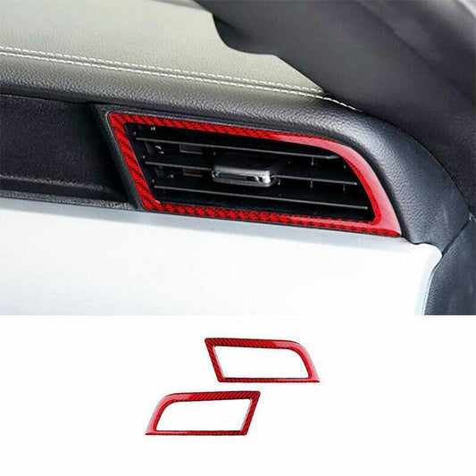 for Ford for Mustang for Shelby 2015-22 Red Carbon Fiber Left And Right Air Outlet Vent