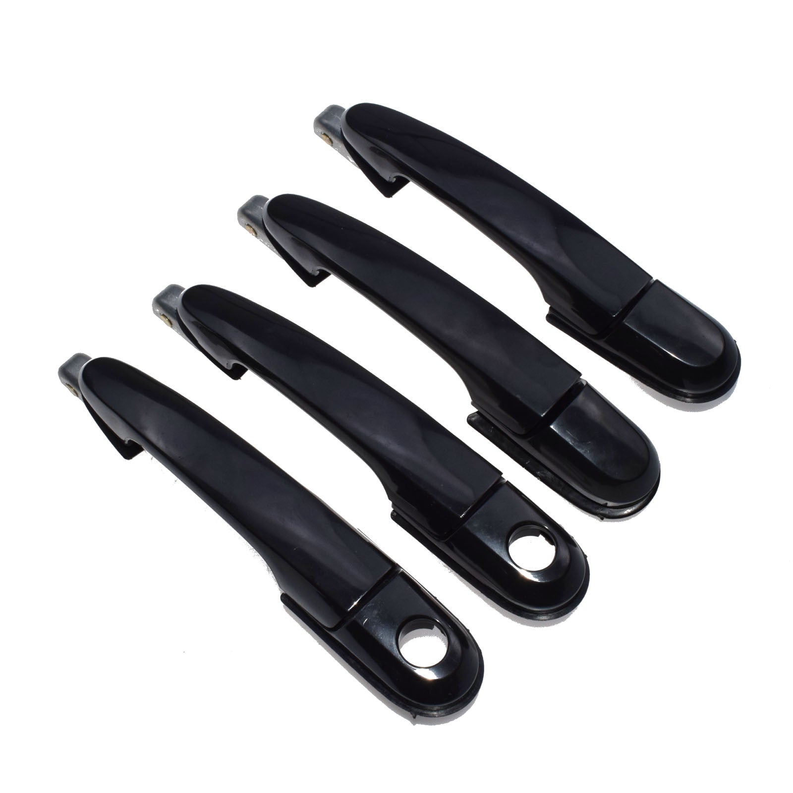 New black exterior door handle 4 piece set for 05-09 for Hyundai for Tucson - v