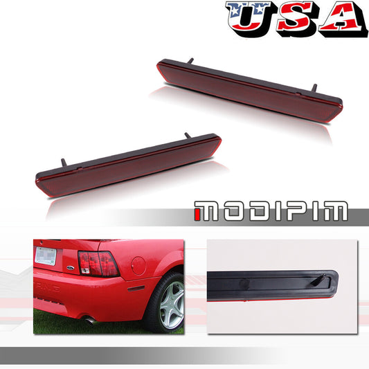 2 Pack Rear Fender Side Marker Reflectors for 99-04 for Mustang GT Cobra Red Lens - v