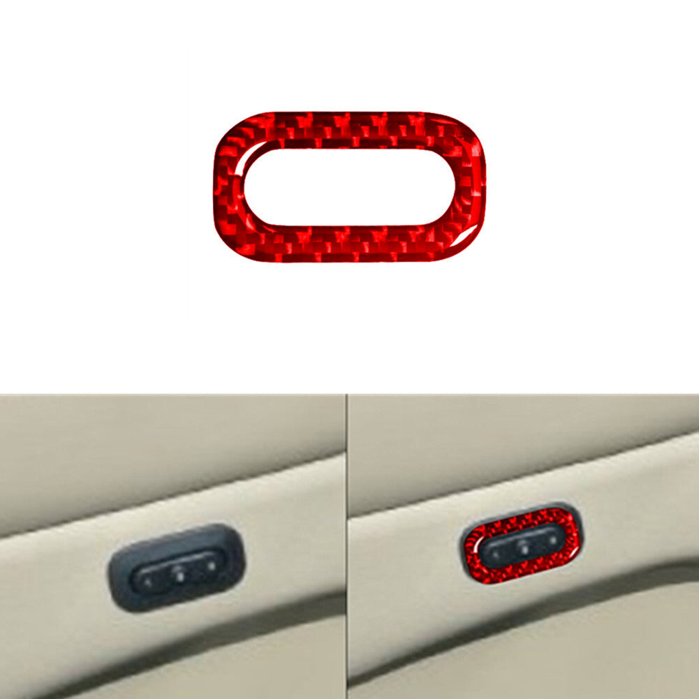 Red Carbon Fiber Memory Seats Surround Frame Trim for Dodge Durango 2014-2020