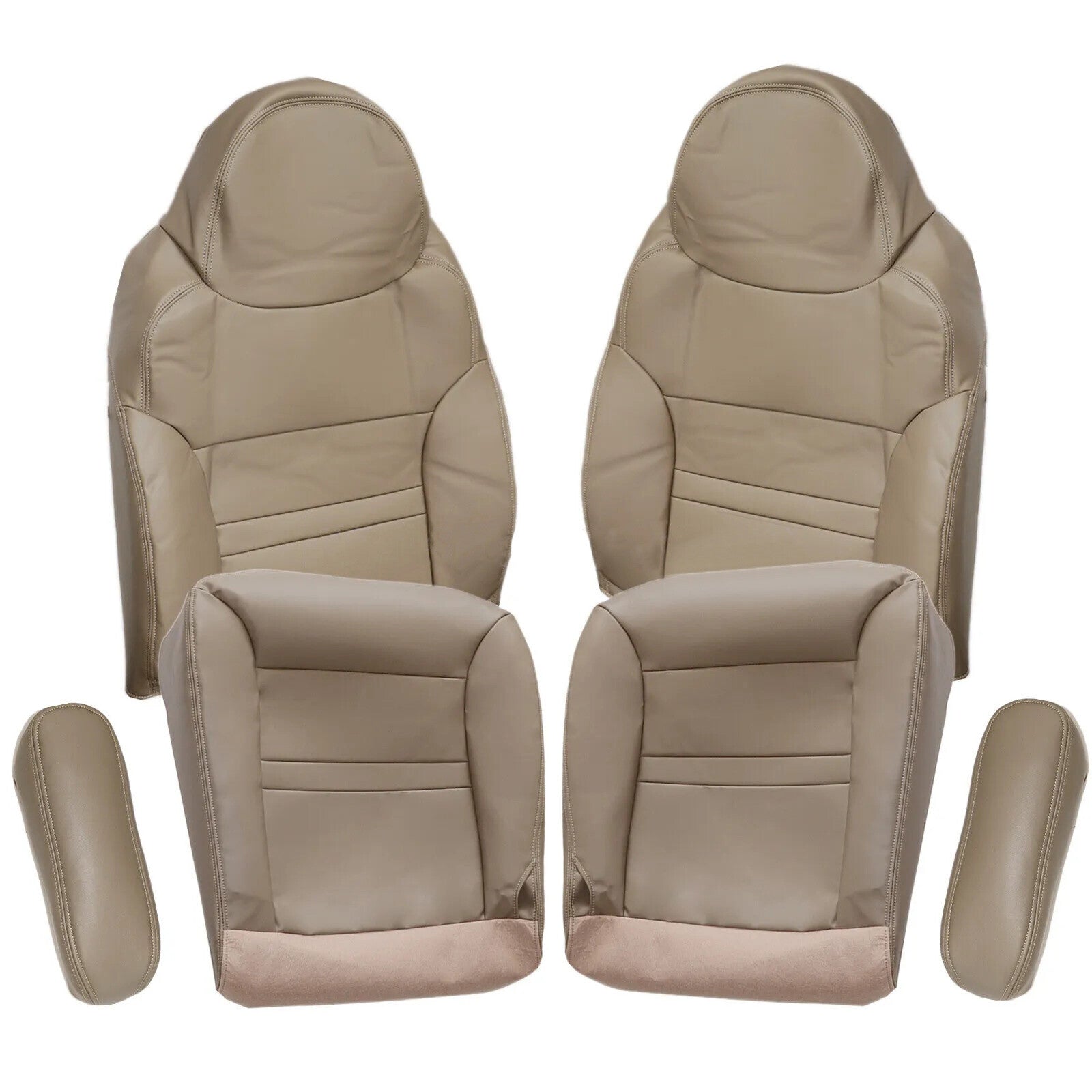 for Ford Excursion Limited XLT 2000-01 Front Bottom  Top Leather for Seat Cover Tan