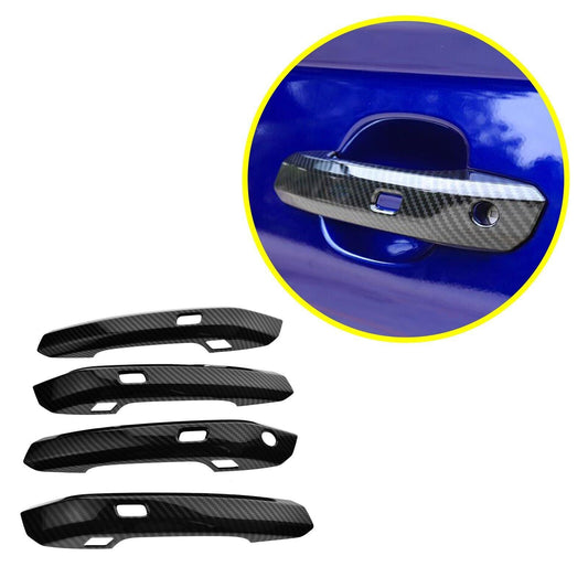 4P Carbon Fiber Door Side Handle Protector Cover Trim for Audi Q5 SQ5 2018-2024
