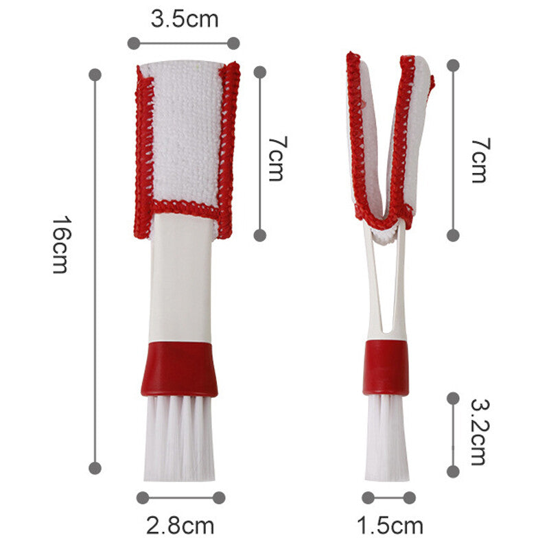 2-Piece Car Air Conditioner Socket Cleaning Tool - Multi-functional Keyboard Gap Dust Brush n