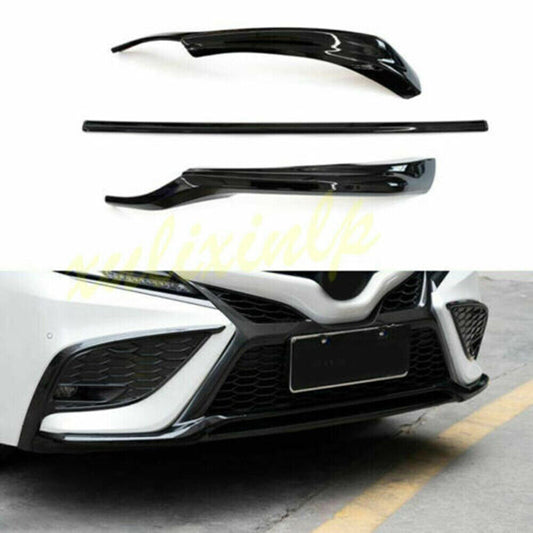 For 2021-2023 for Toyota for Camry SE XSE ABS Black Front Bumper Moulding Cover Trim Kit