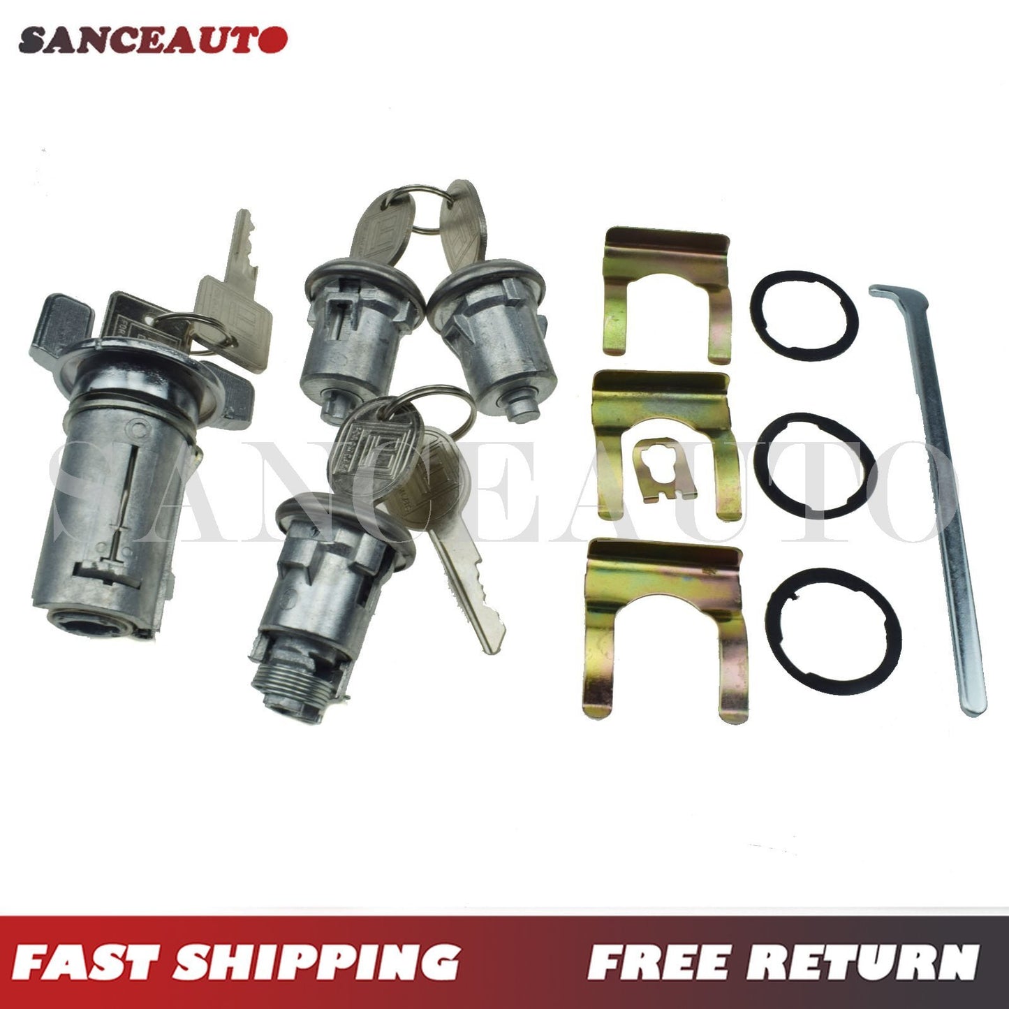 New for Chevy for Pontiac for Buick Ignition Door Trunk Lock Switch Cylinder W/ Keys Set n