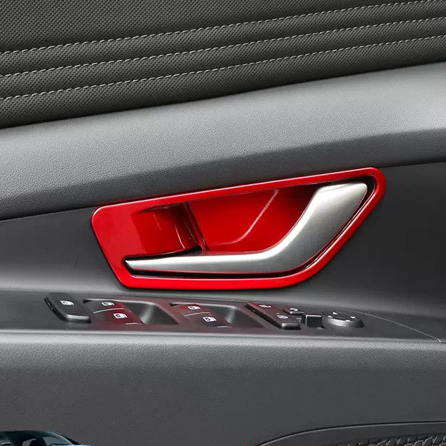 for Hyundai for Elantra 2021-2023 Bright red Inner Door Handle Bowl Cover Trim 4pcs v