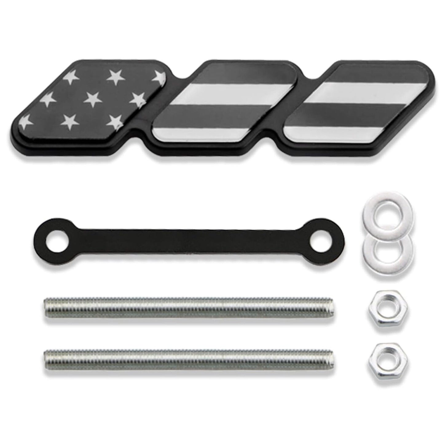 Black American Flag Front Grille Cover Badge Trim Accessory for Cab n