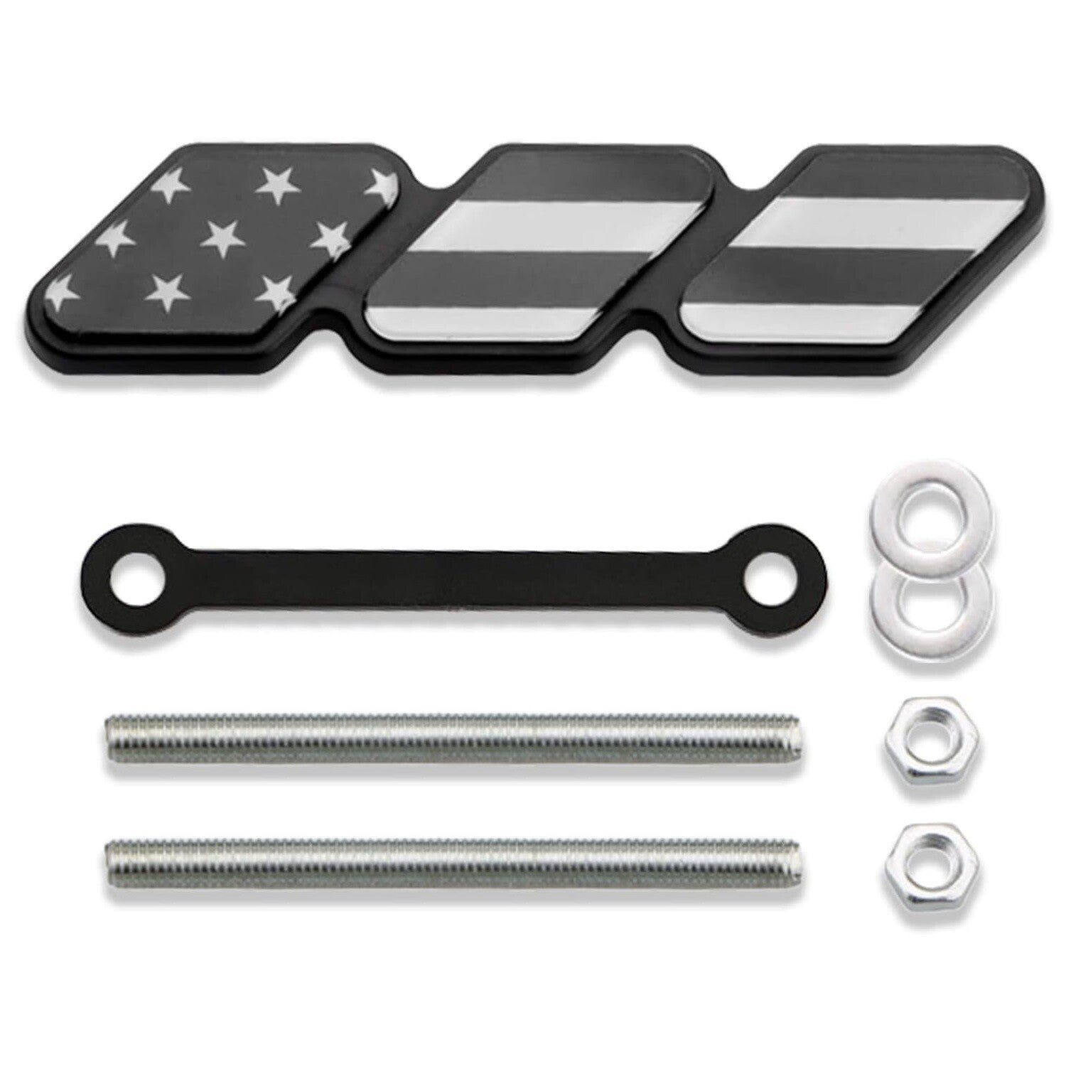 Black American Flag Front Grille Cover Badge Trim Accessory for Cab n