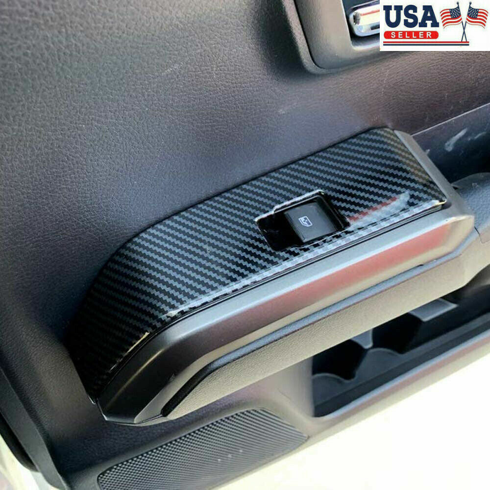 Carbon fiber window switch control panel trim cover for Tacoma 2016-22 n