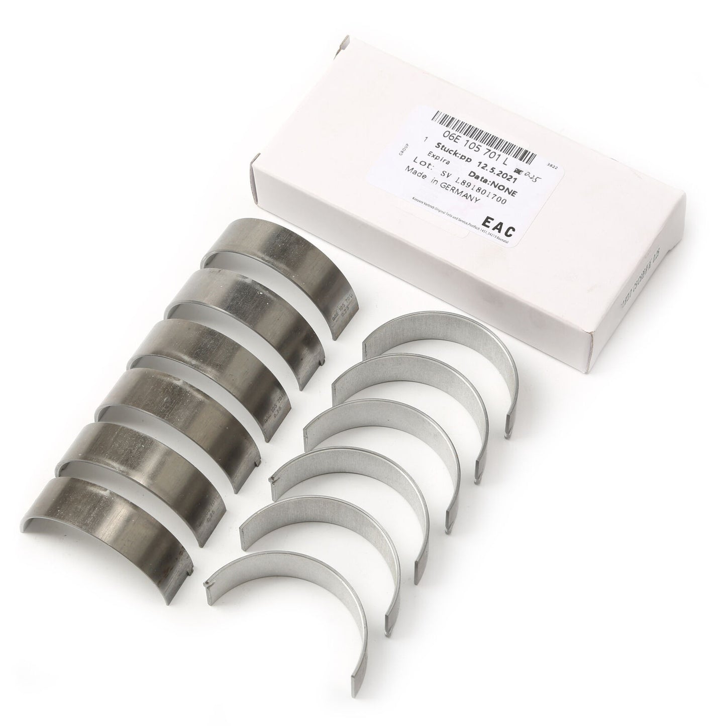 Fit for Audi for A6 S6 2.5TFSI Connecting Rod Bearing Shells 12X 06E105701L +0.25mm Q