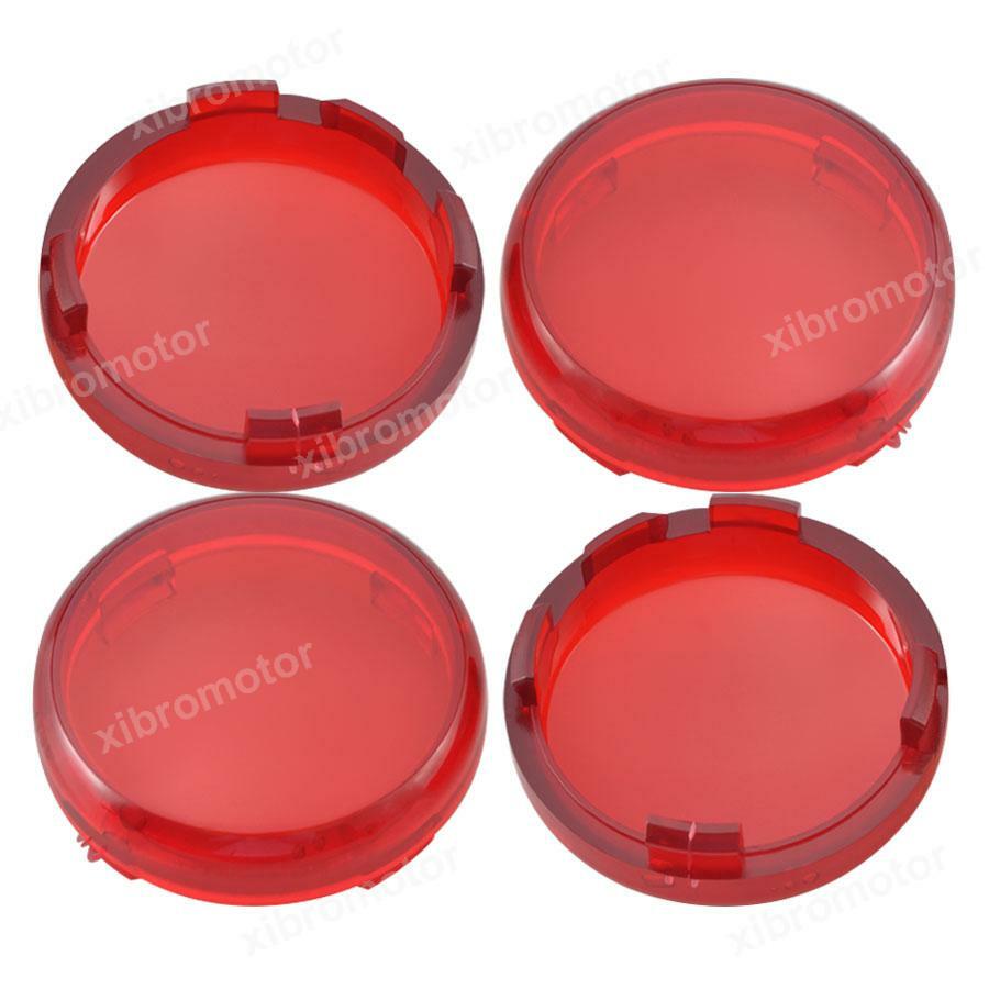 4pcs Turn Signal Light Red Lens Cover for Harley Sportster Softail Dyna Street Q