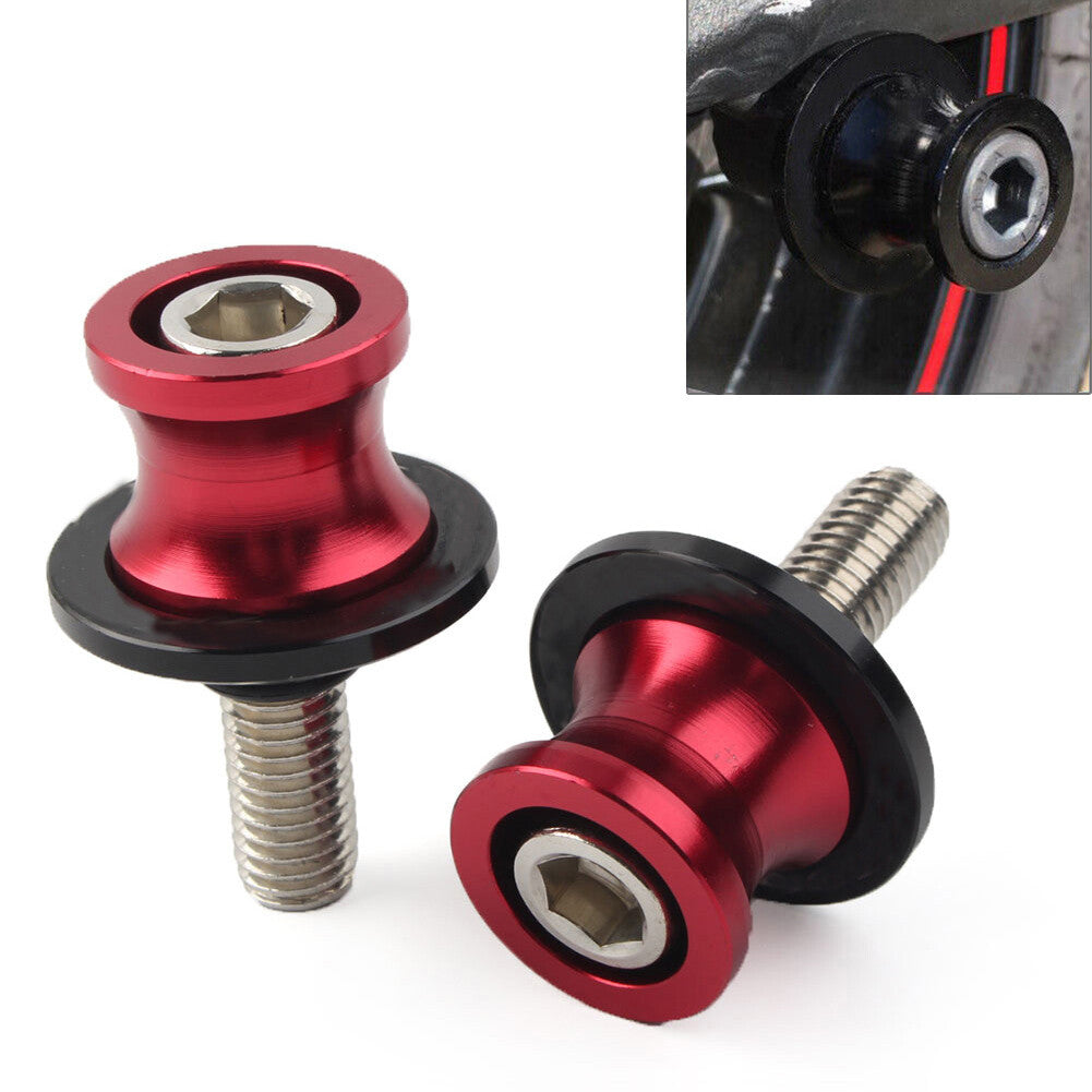 2¢ª CNC Schwingenspulen Schieberst?nder Schrauben 8MM f¨¹r for KAWASAKI ZX6R 12-21 Rot