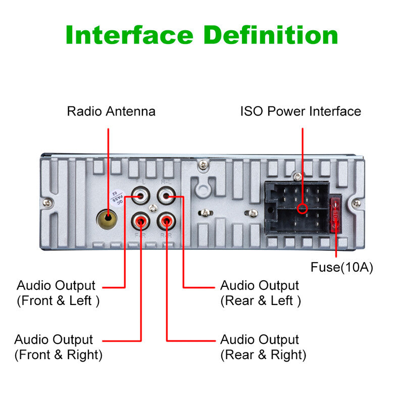 12V Universal Car 1DIN Bluetooth MP3 Player, TF Card AUX FM Radio Remote Control n