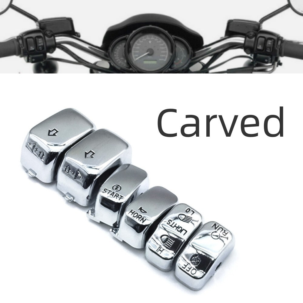 6-Piece Handle Control Switch Button Cover for Harley Dyna 1996 - 2013 - n