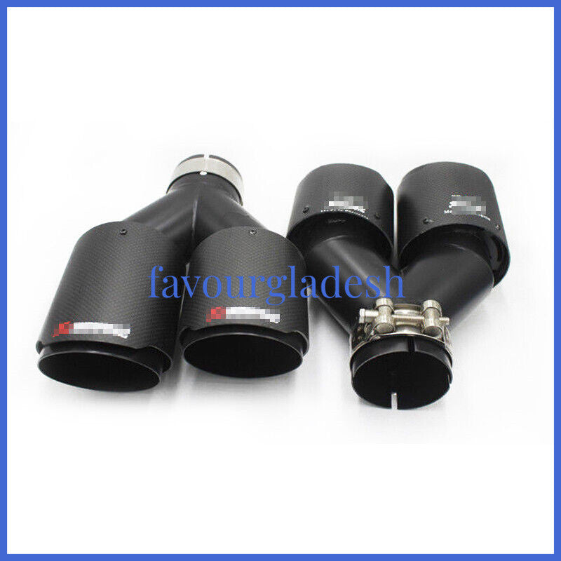 2PCS Akrapovic Real Carbon Fiber Exhaust Tip Dual Pipe ID:2.5 63mm OD:4.5114mm