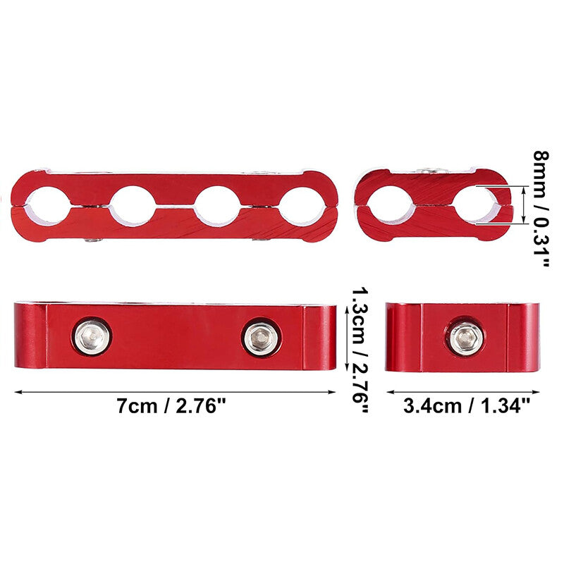 3Pcs Aluminum Engine Spark Plug Wire Separator Divider Organizer Clamp Kit Red Q