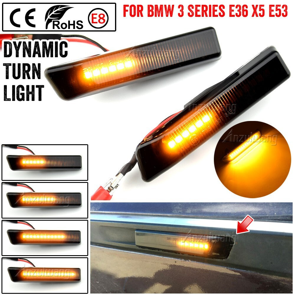 Dynamic LED Side Marker Light Turn Signal Lamp for BMW E36 Facelift model 96-98