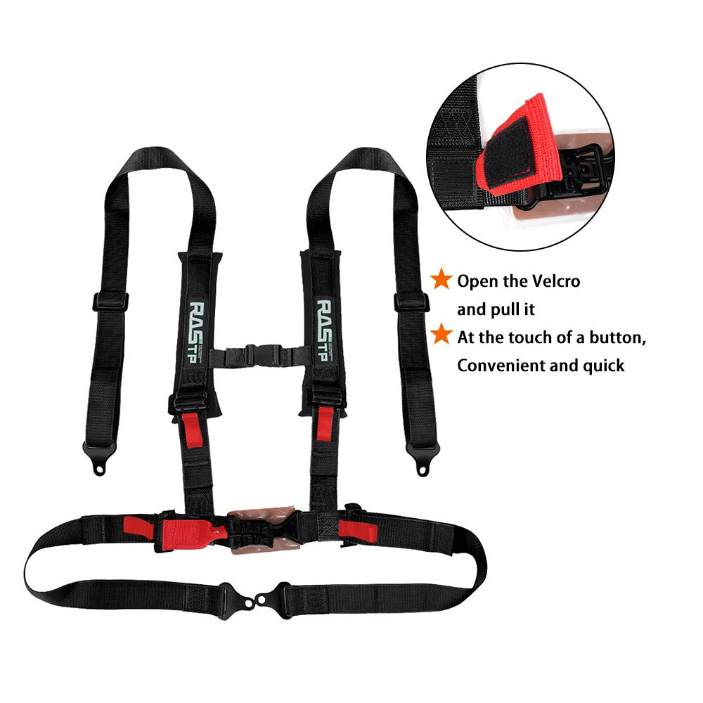 3 Racing for Seat Belt Harness 4 Point Quick Release Shoulder Pad for ATV UTV Q