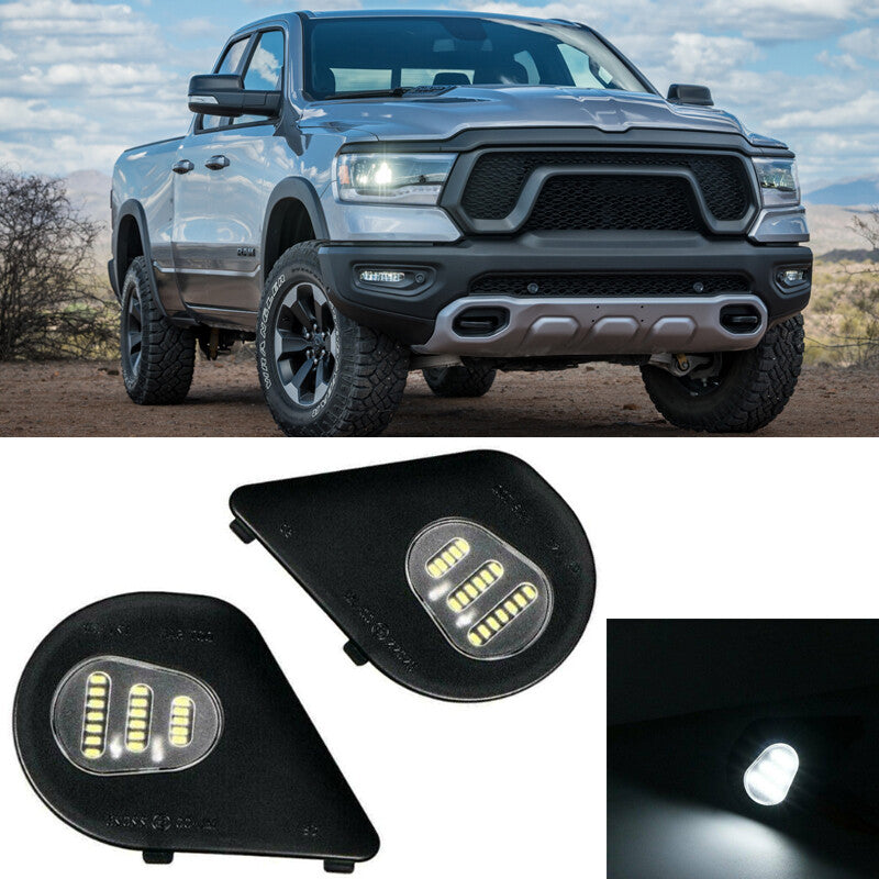 Mirror Puddle Light For 2010-2019 for Dodge for Ram 1500 2500 3500 4500 5500 Trucks Pair