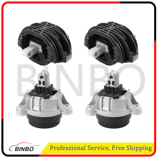 Set of 4pcs LH  RH Engine Motor Mounts Transmission Mount for BMW F10 528i 520i Q