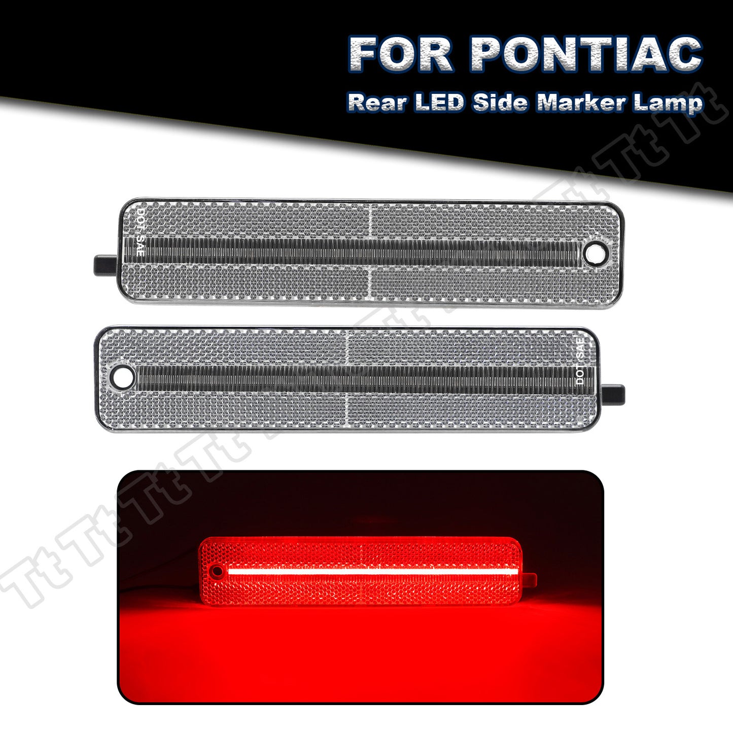 Suitable for 1993-02 for Pontiac Firebird Trans AM Red LED Rear Marking Light Transparent- v