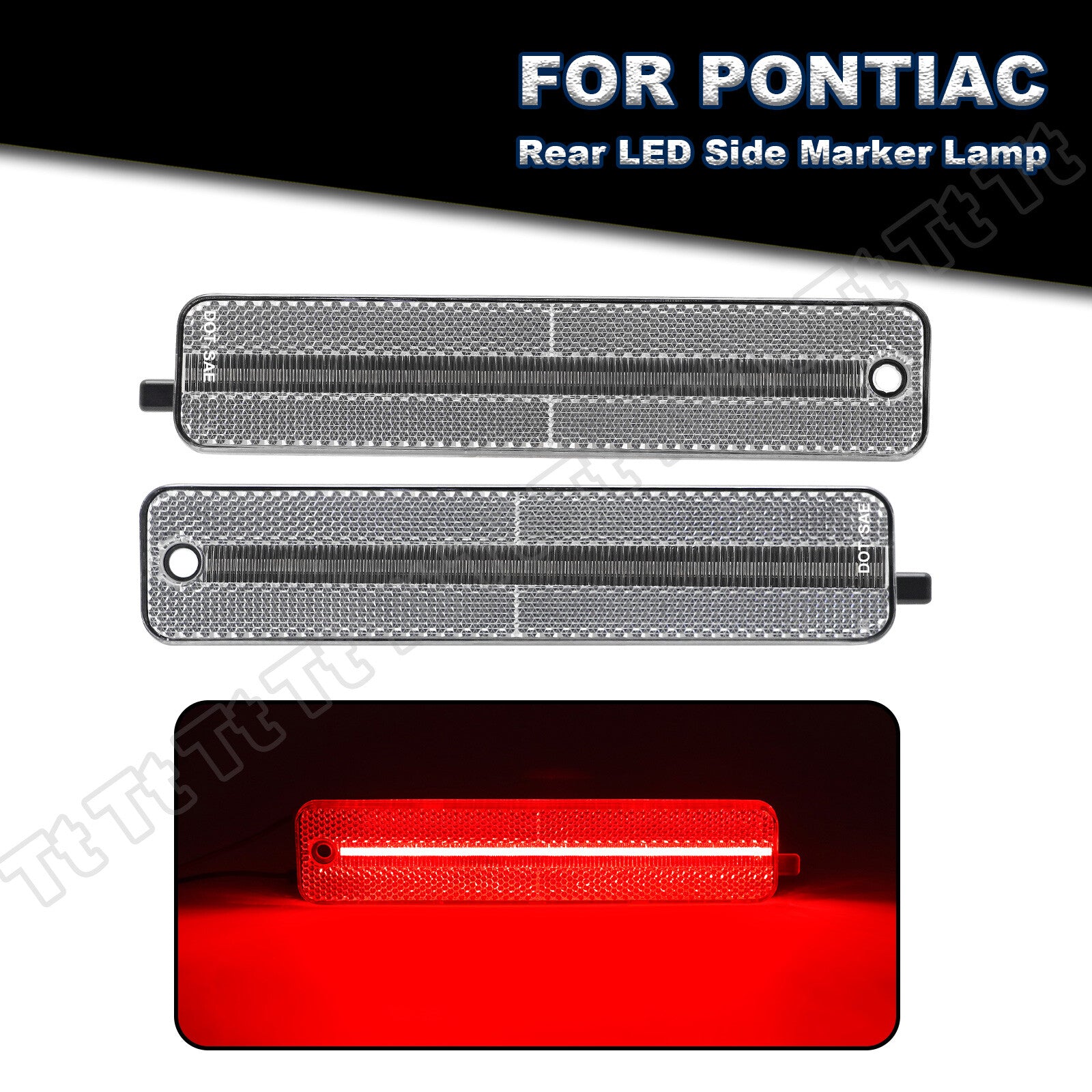 Suitable for 1993-02 for Pontiac Firebird Trans AM Red LED Rear Marking Light Transparent- v
