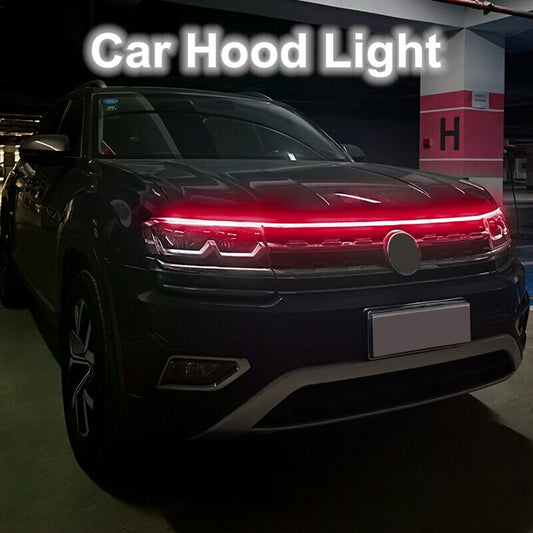 70-inch red car cover LED daytime running light strip waterproof flexible DRL light - n