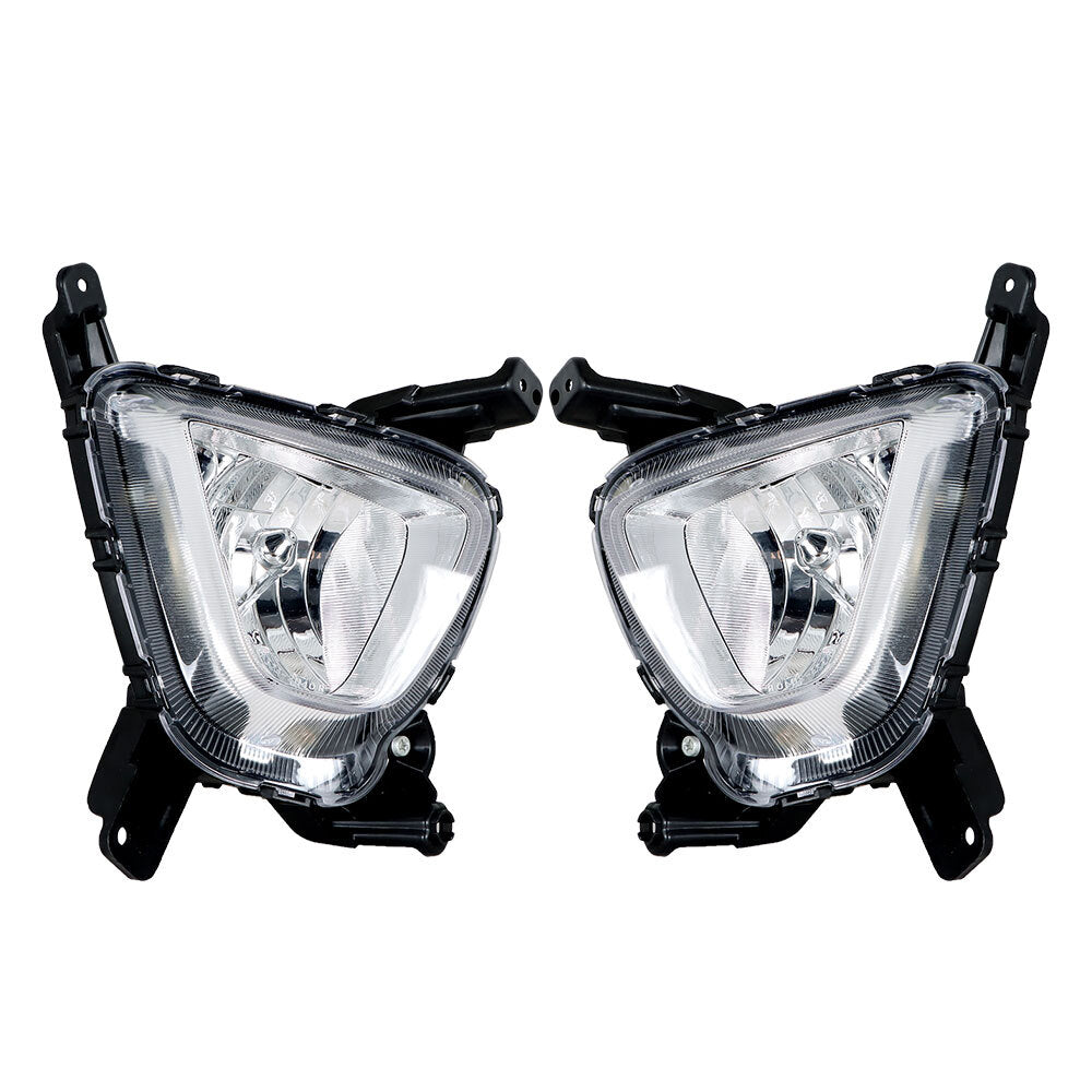 A pair of front transparent lens fog lights, left + right, applicable to 2016-2017 for Kia Sorento. n