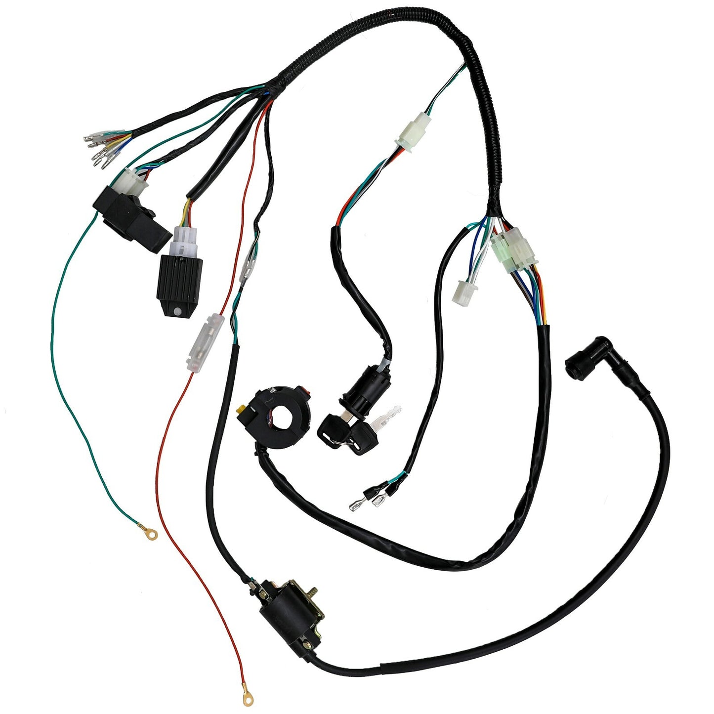 Ignition Key Switch CDI Wiring Harness Kit for 125cc and 140cc Off-Road Bikes