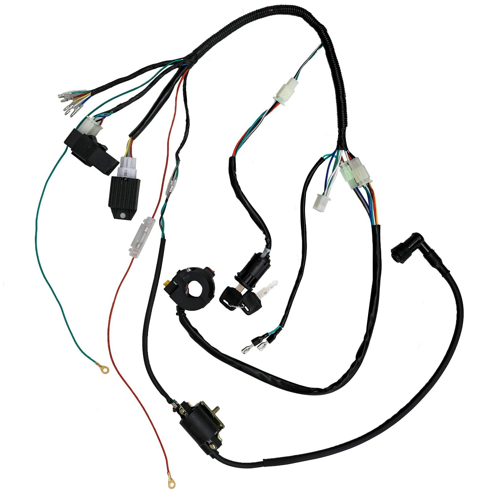 Ignition Key Switch CDI Wiring Harness Kit for 125cc and 140cc Off-Road Bikes