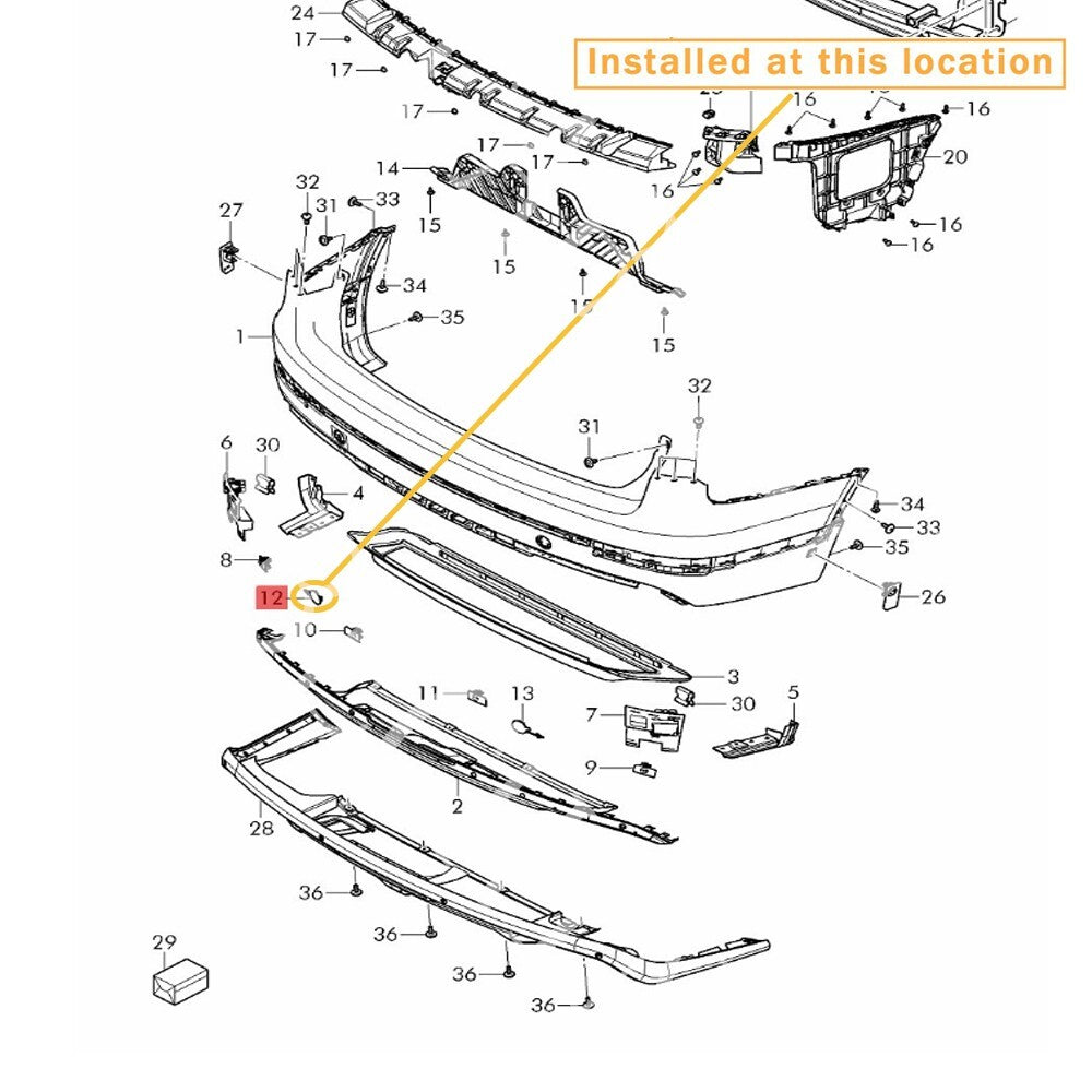 Suitable for Bentley GA 16-19 rear bumper traction eye shield left. equipment manufacturer: 36A807441