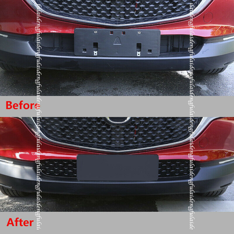 Glossy Black for Mazda CX-30 2020-21 Front Lower Bumper Grill Grille Cover Trim