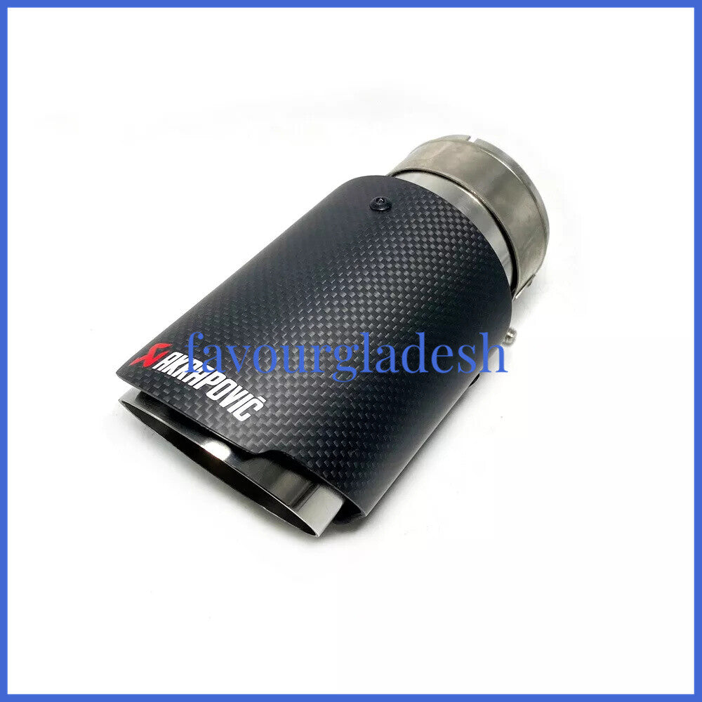 1PCS ID:2.5 (63mm) OD:4.5 (114mm) Akrapovic Carbon Fiber Exhaust Tip End Pipe