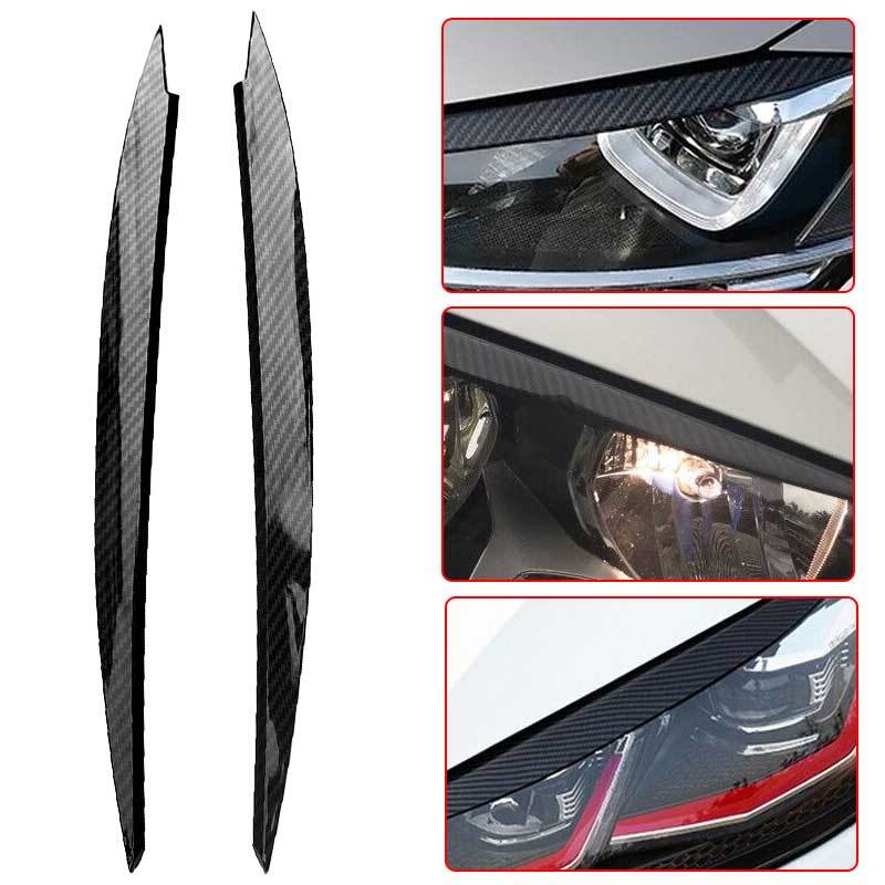 Car Headlight Eyebrow Cover Sticker Carbon Fiber Decor for VW for Golf 7 GTD R MK7