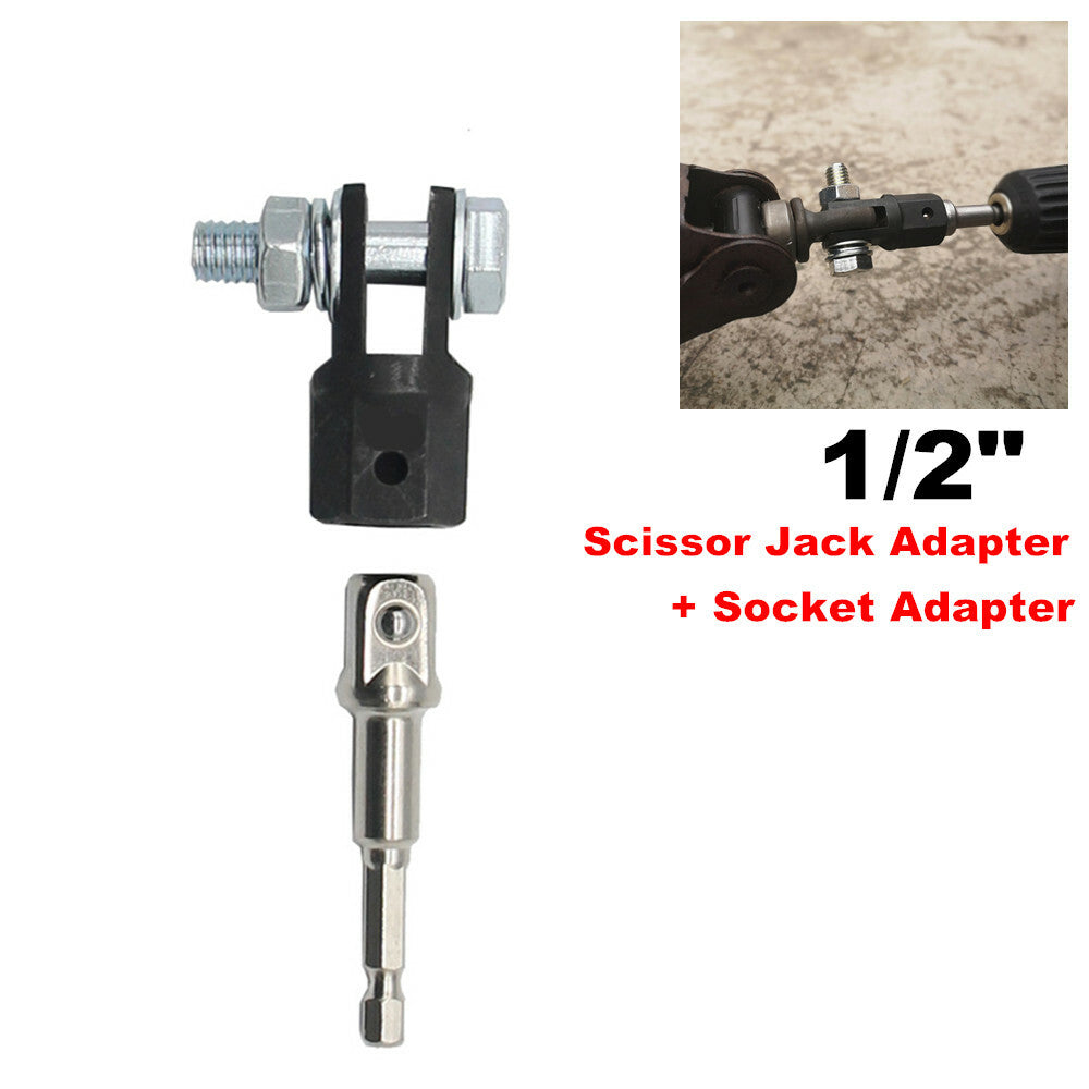 1/2-inch Chrome Vanadium Steel Scissor Socket Adapter + Drive Impact Wrench Glove Set - n
